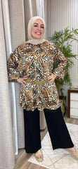 Tiger Print Silk Blouse