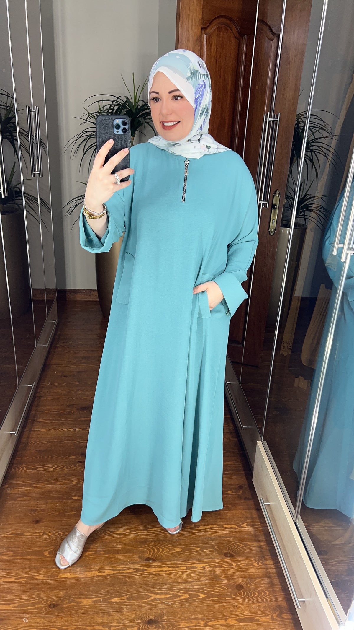 Mint Crepe Casual Dress